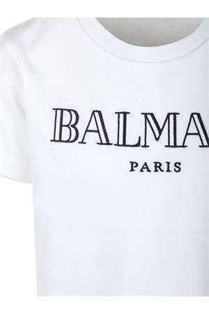 white cotton tshirt BALMAIN PARIS KIDS | BV8R51Z0082100NE